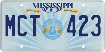 MS license plate MCT423