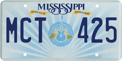 MS license plate MCT425