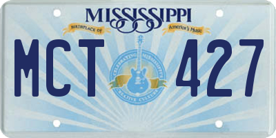 MS license plate MCT427
