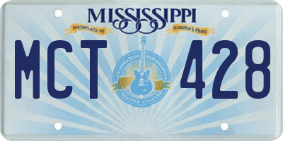 MS license plate MCT428