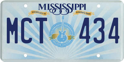 MS license plate MCT434