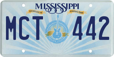 MS license plate MCT442
