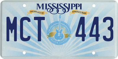 MS license plate MCT443