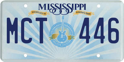 MS license plate MCT446