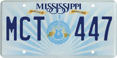MS license plate MCT447