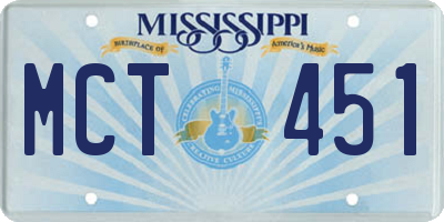 MS license plate MCT451