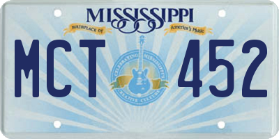 MS license plate MCT452