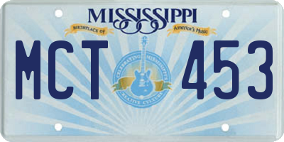MS license plate MCT453