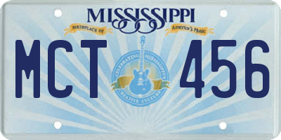 MS license plate MCT456