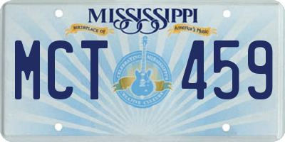 MS license plate MCT459