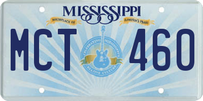 MS license plate MCT460