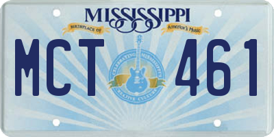 MS license plate MCT461