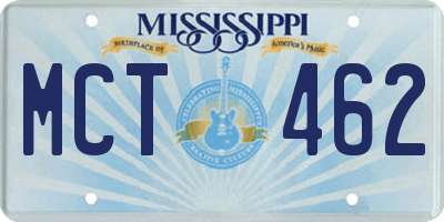 MS license plate MCT462