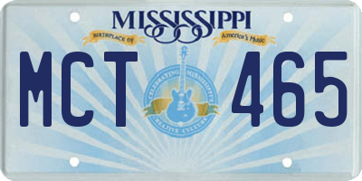 MS license plate MCT465