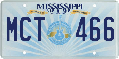 MS license plate MCT466