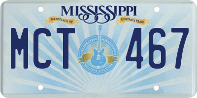 MS license plate MCT467