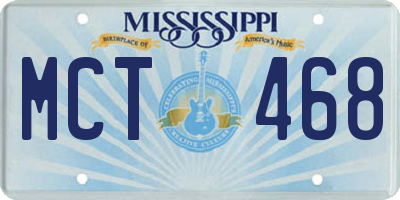 MS license plate MCT468
