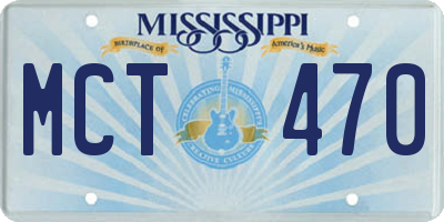 MS license plate MCT470