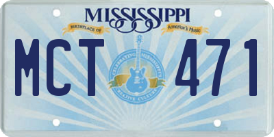 MS license plate MCT471