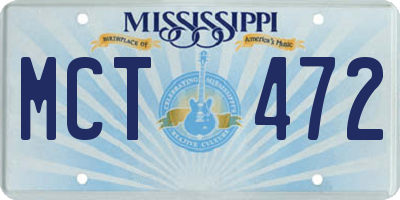 MS license plate MCT472