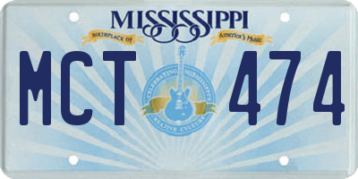 MS license plate MCT474
