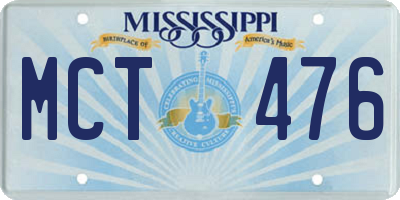 MS license plate MCT476