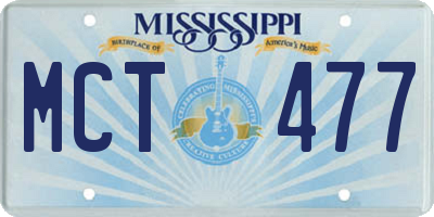 MS license plate MCT477