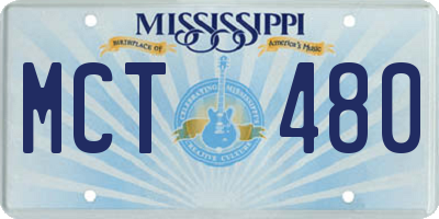 MS license plate MCT480