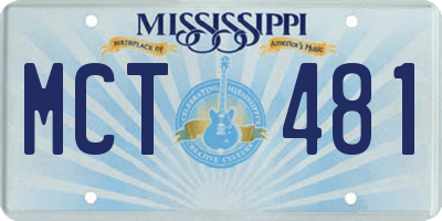 MS license plate MCT481