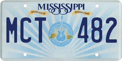 MS license plate MCT482