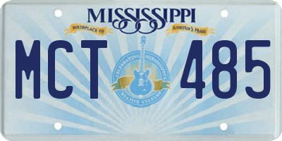 MS license plate MCT485