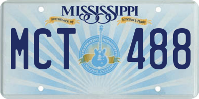 MS license plate MCT488