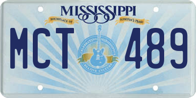 MS license plate MCT489
