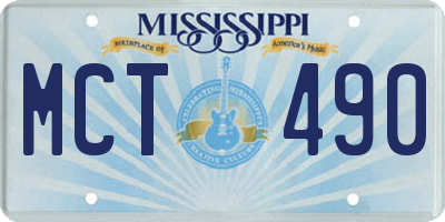 MS license plate MCT490