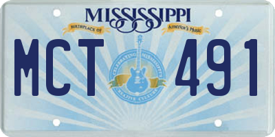 MS license plate MCT491