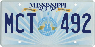 MS license plate MCT492