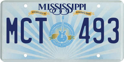MS license plate MCT493