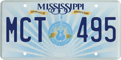 MS license plate MCT495