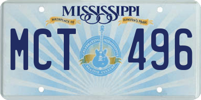 MS license plate MCT496