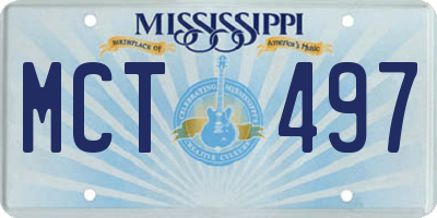 MS license plate MCT497