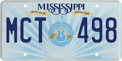 MS license plate MCT498