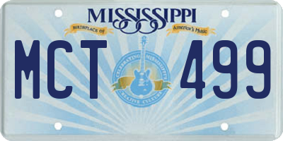 MS license plate MCT499