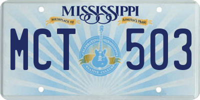 MS license plate MCT503