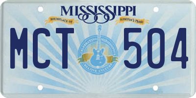 MS license plate MCT504
