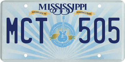 MS license plate MCT505