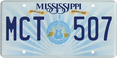 MS license plate MCT507