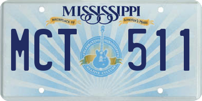 MS license plate MCT511