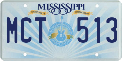 MS license plate MCT513