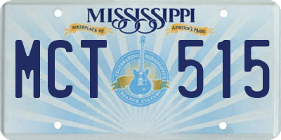 MS license plate MCT515