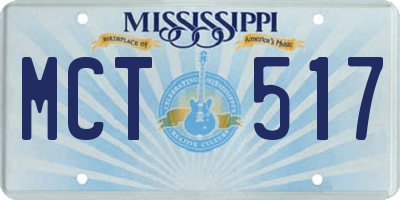 MS license plate MCT517